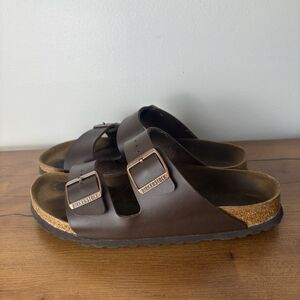 Birkenstock Unisex 42 Arizona Habana Oiled Leather Brown Two Straps